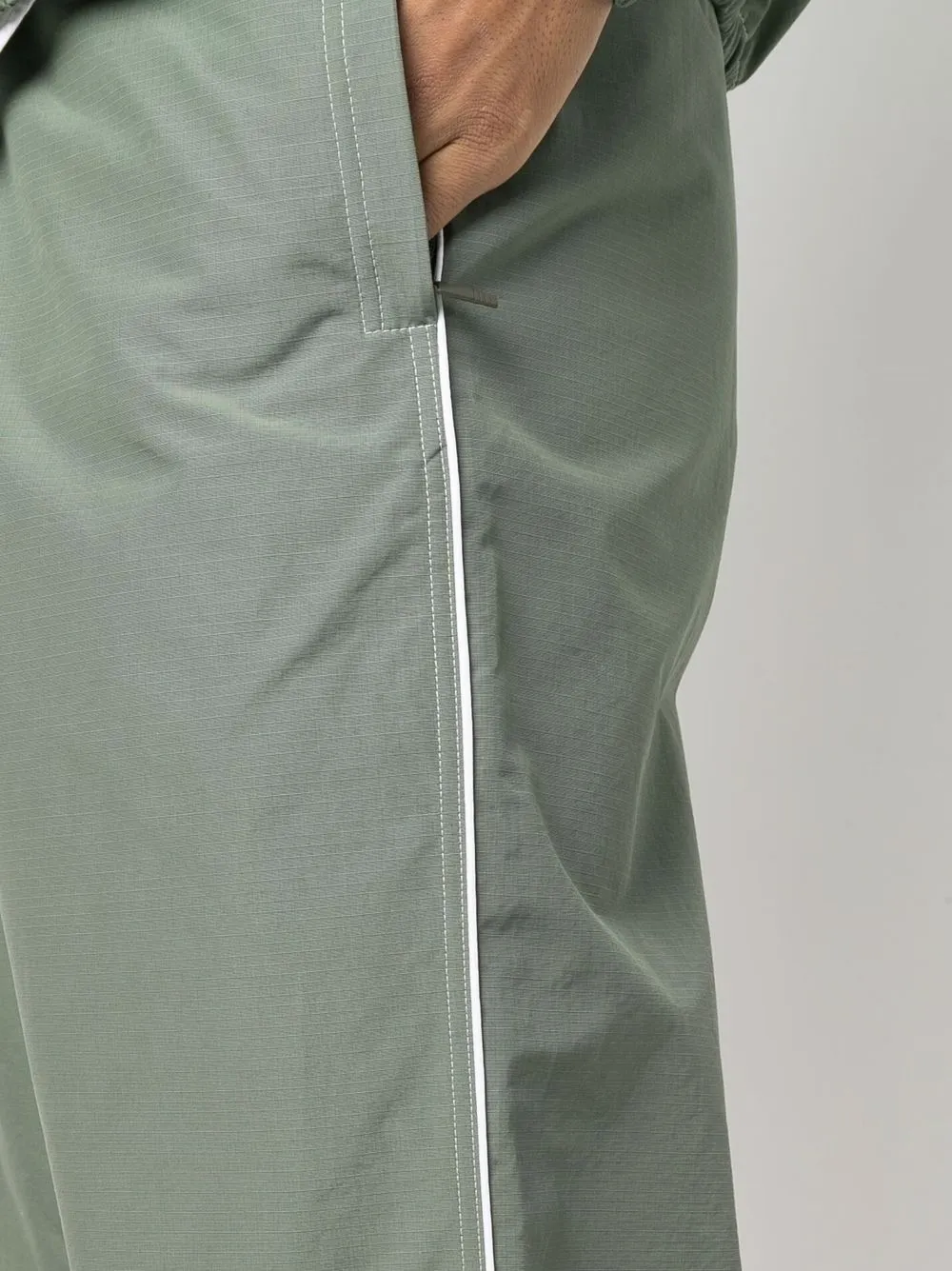 Thom Browne Green Contrast Trim Lounge Pants In Grün