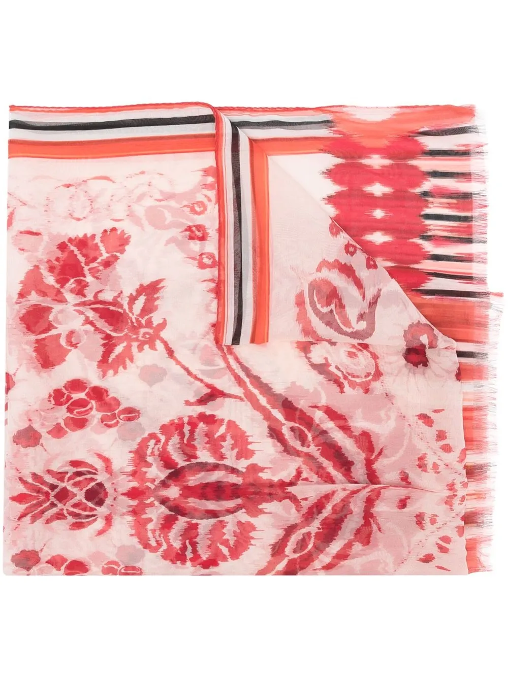 floral-print silk scarf