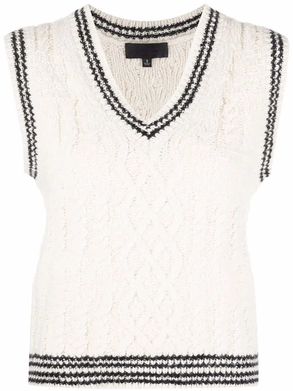 

Nili Lotan Nanette contrast-trimmed knitted vest - Neutrals