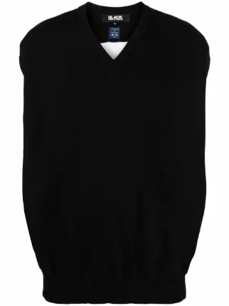 black and white sleeveless jumper