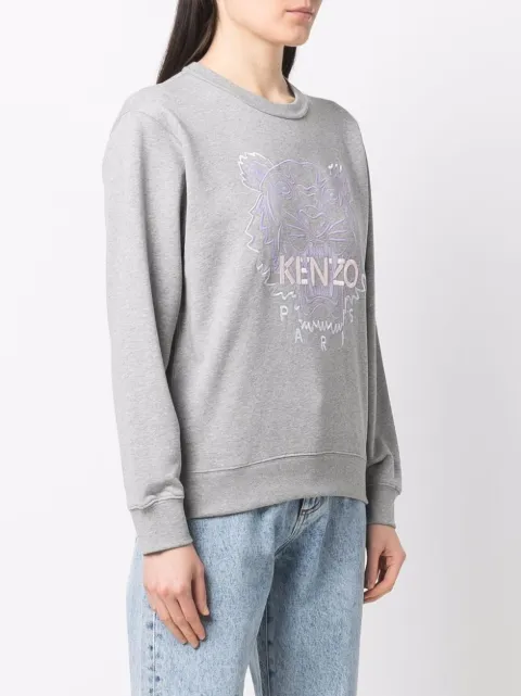Shop Kenzo Tiger-embroidered sweatshirt 