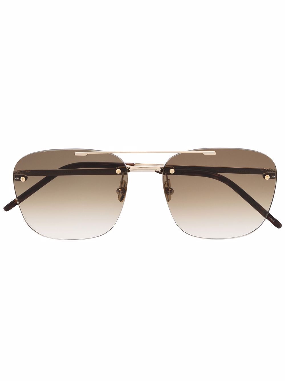 Saint Laurent Eyewear pilot frame gradient sunglasses - Gold