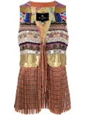 ETRO fringed patterned gilet - Pink