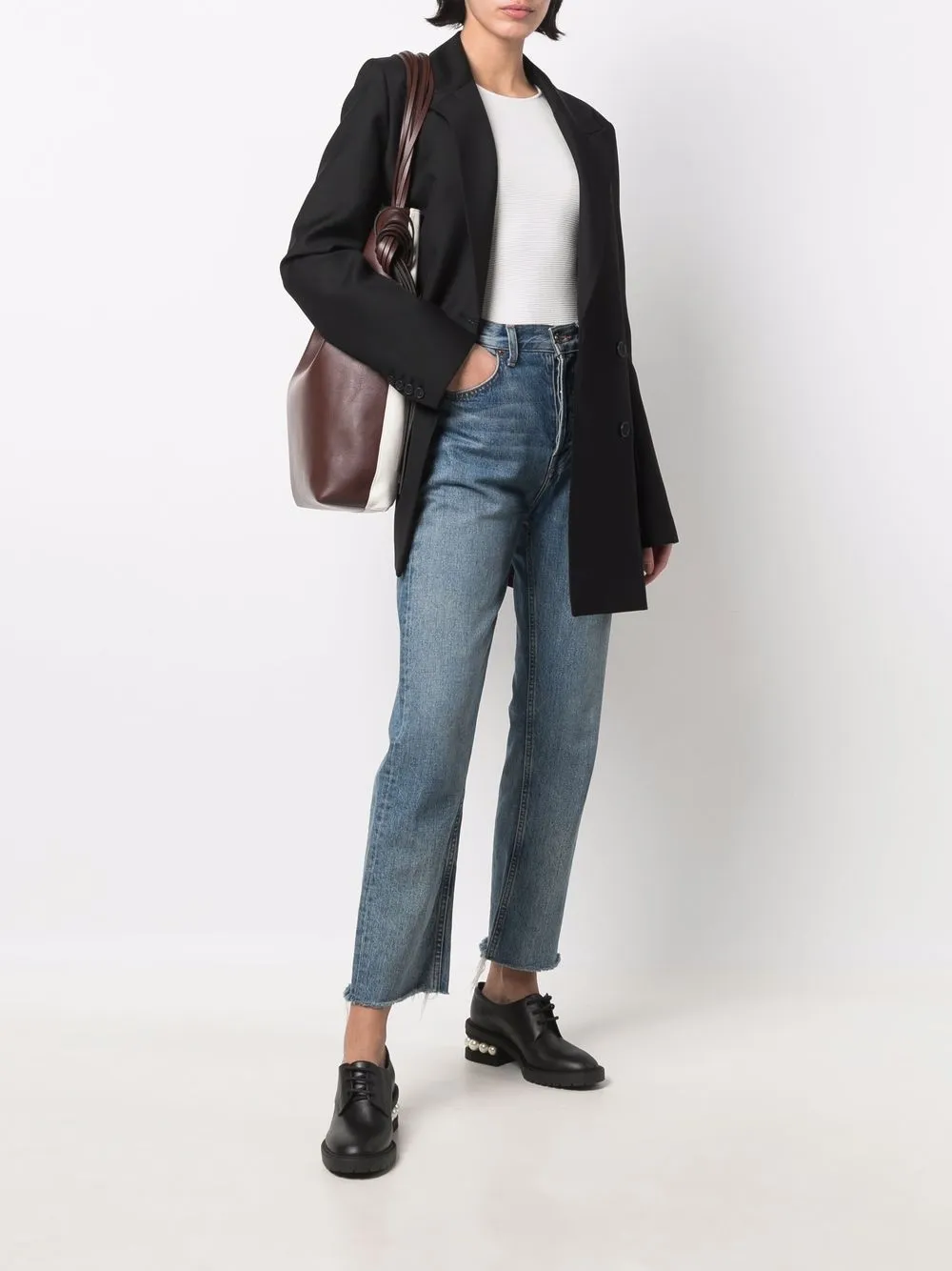 Giorgio Armani Ribgebreide trui Wit