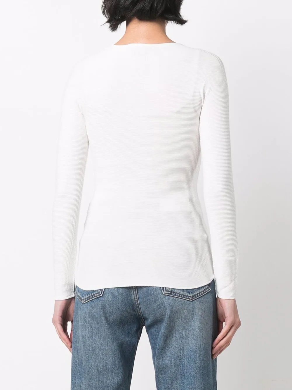 Giorgio Armani Ribgebreide trui Wit