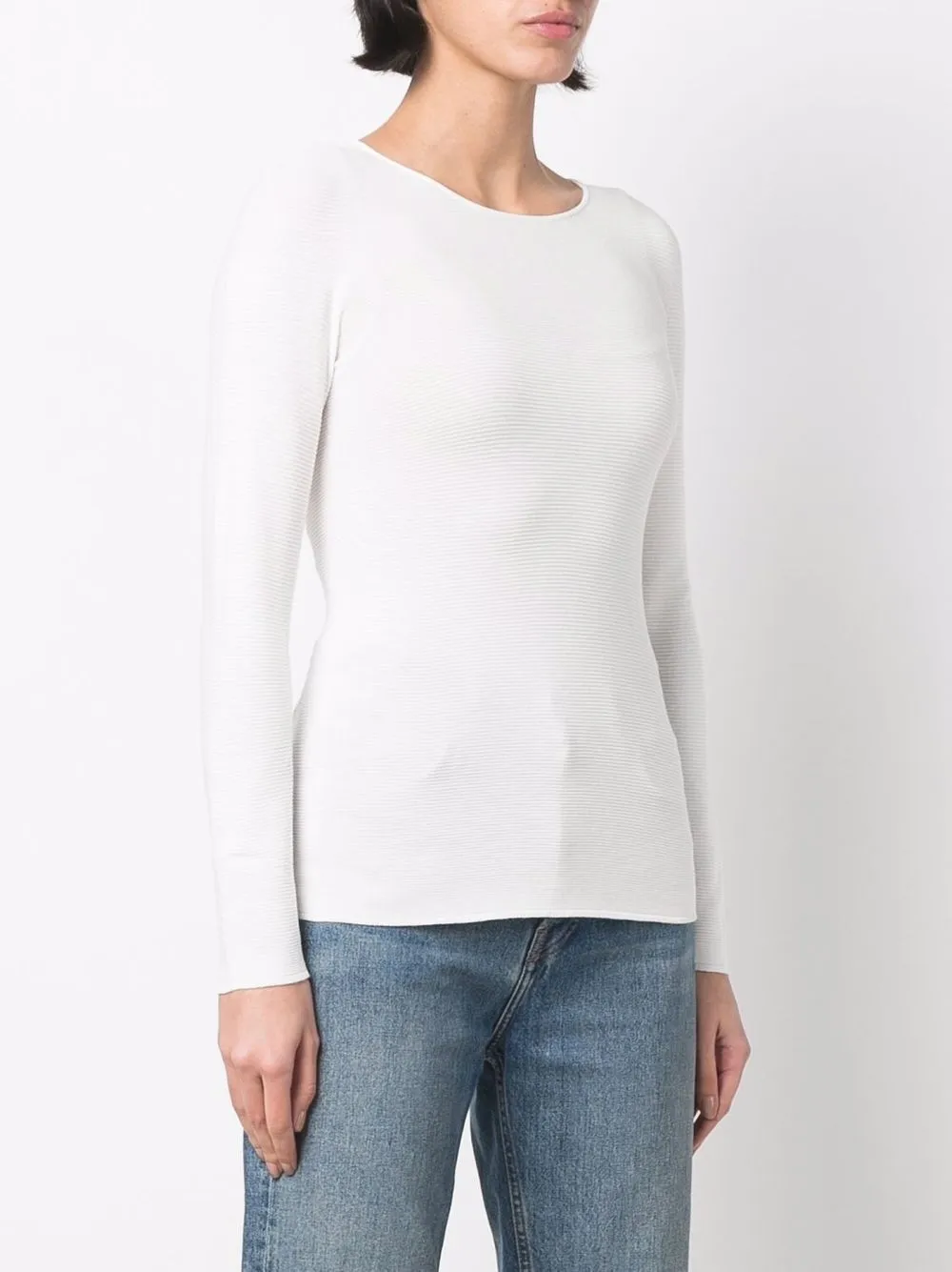 Giorgio Armani Ribgebreide trui Wit