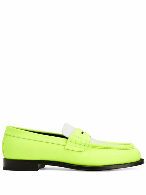 neon yellow loafers