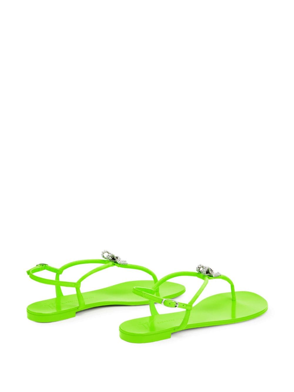 Shop Giuseppe Zanotti Clementyne Crystal-embellished Flip-flops In Green
