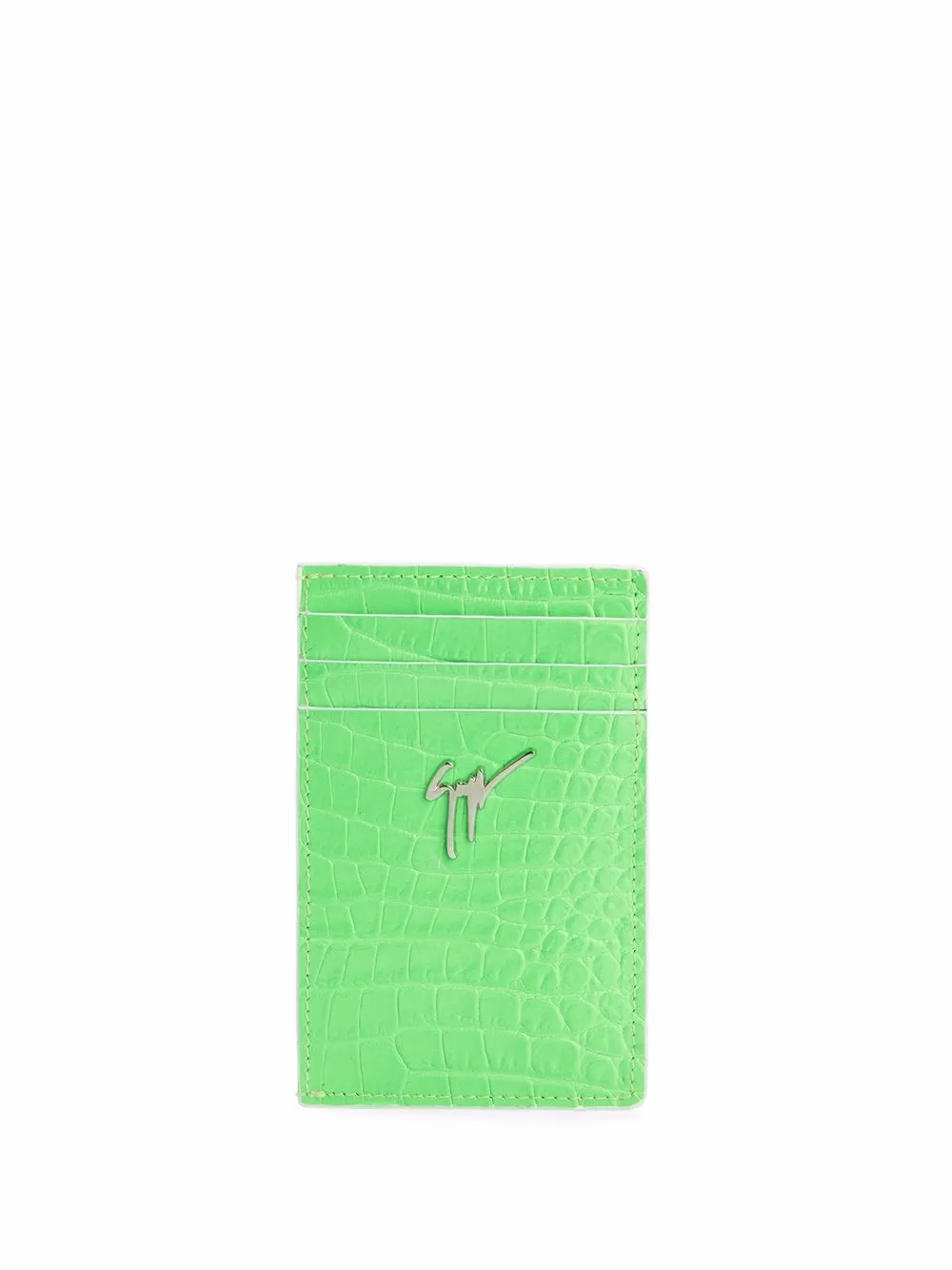 

Giuseppe Zanotti Albert snakeskin-embossed leather cardholder - Green