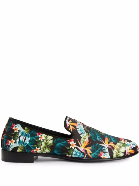 Giuseppe Zanotti Lewis tropical graphic-print loafers