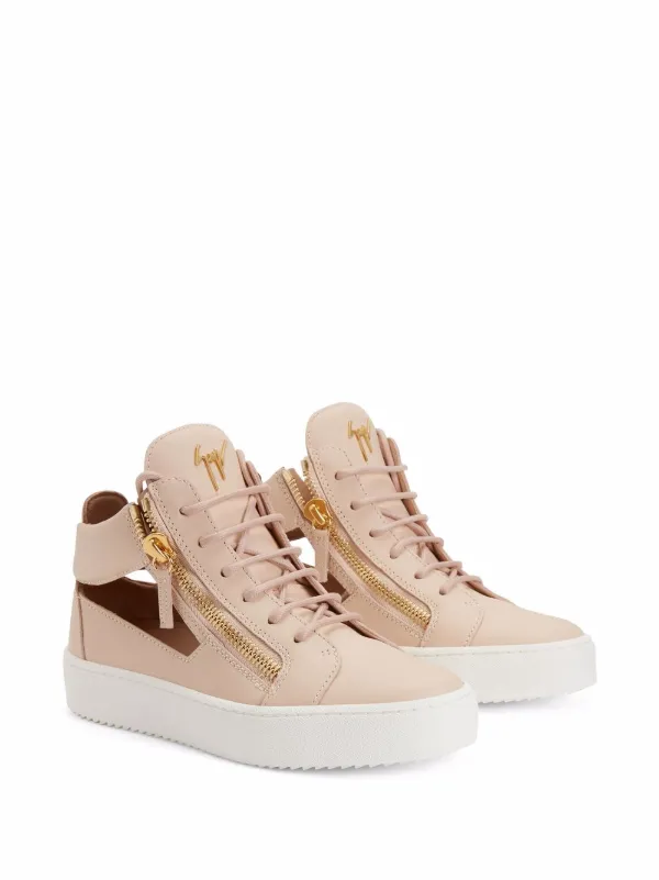 Giuseppe Zanotti Beige High-Top Sneakers with Gold Accents GIUSEPPE ZANOTTI ZENAS main image 3