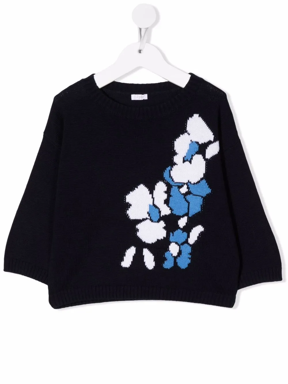 

Il Gufo suéter tejido con motivo floral en intarsia - Azul