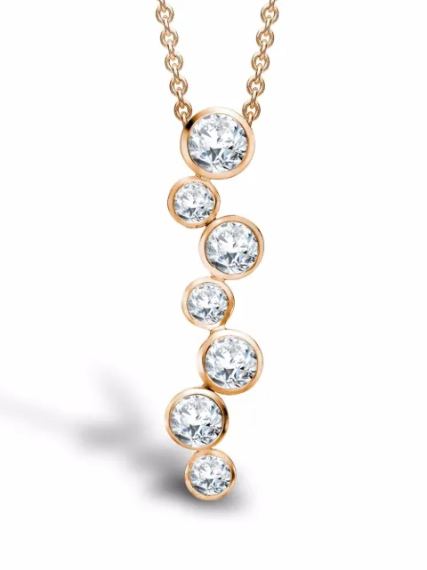 Pragnell 18kt rose gold Bubbles diamond drop pendant necklace