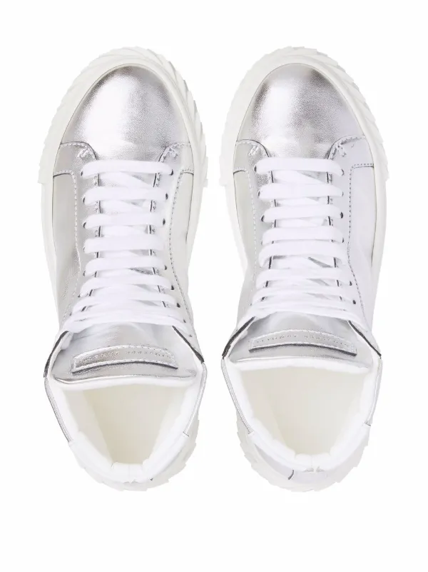 Metallic high 2025 top sneakers womens