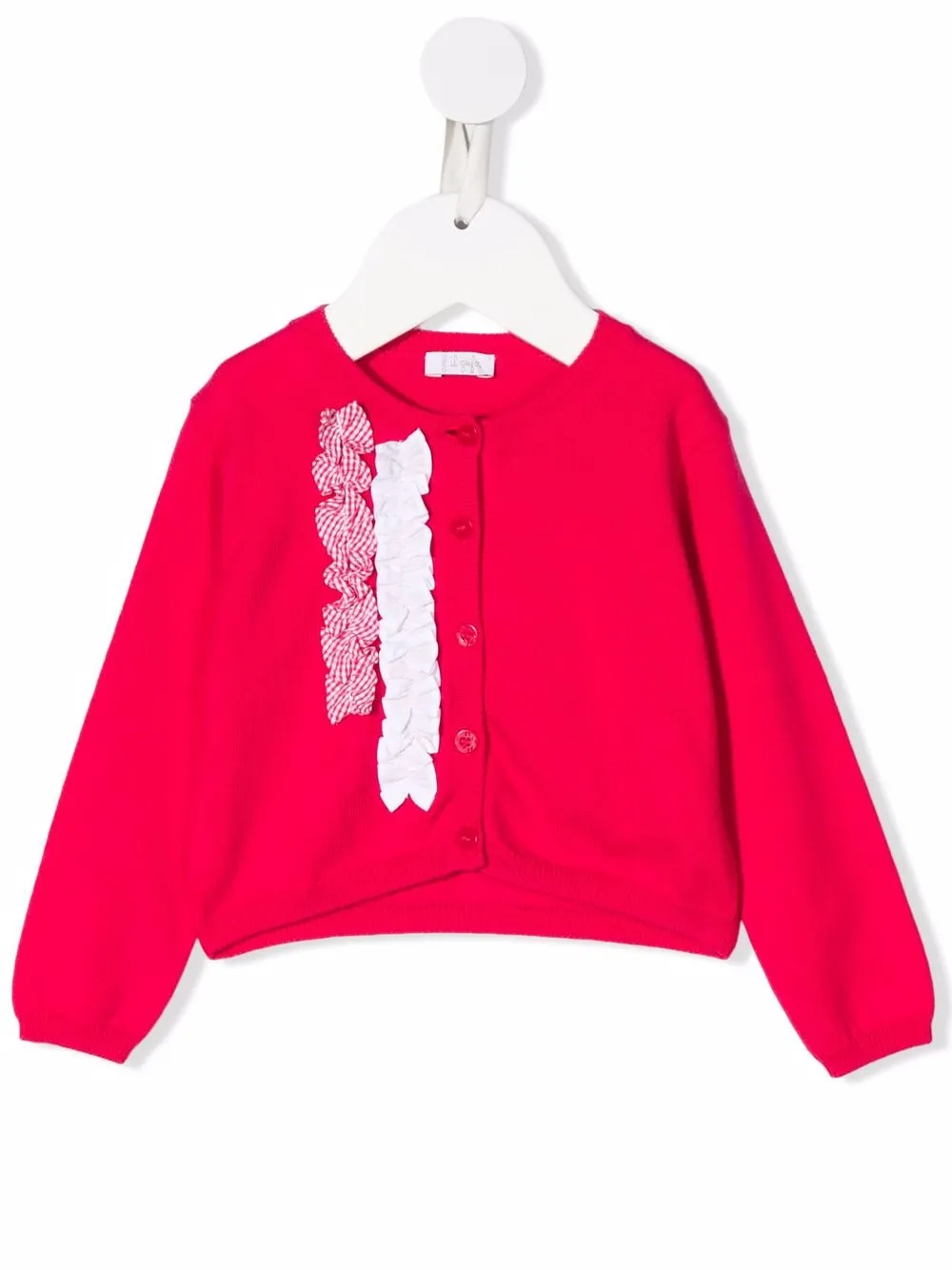 

Il Gufo cotton ruffle-detail cardigan - Pink