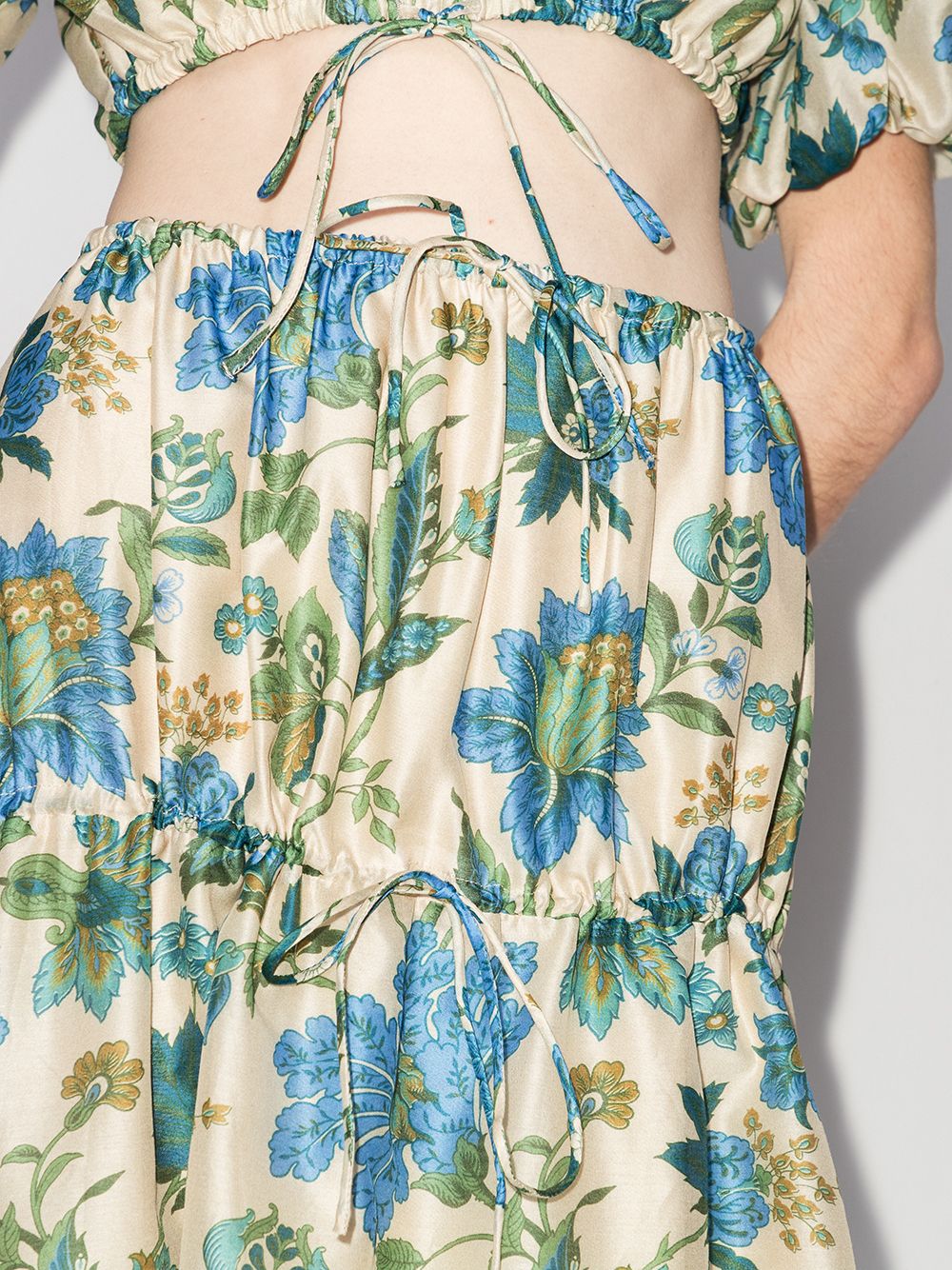 фото Sir. celia gathered floral-print maxi skirt