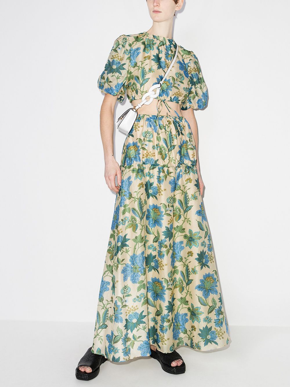 фото Sir. celia gathered floral-print maxi skirt