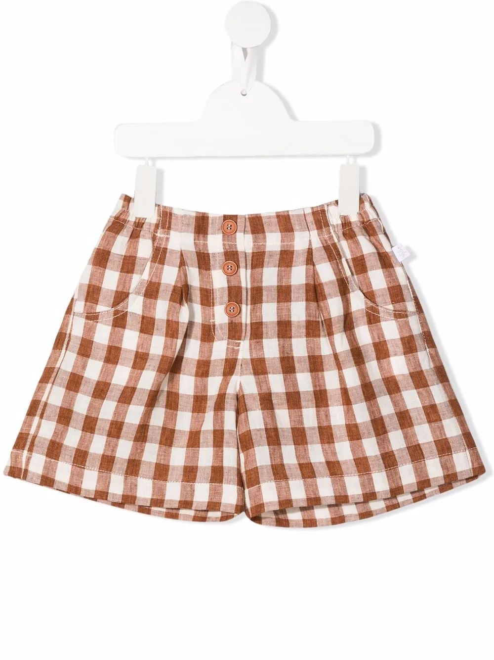 

Il Gufo gingham-check print shorts - Brown