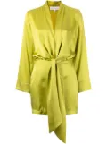 Michelle Mason tie-front silk satin minidress - Green