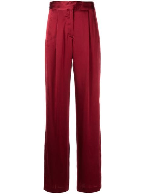 Michelle Mason wide-leg silk satin trousers