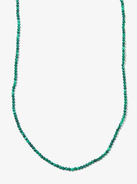 LUIS MORAIS 14kt yellow gold malachite beaded necklace