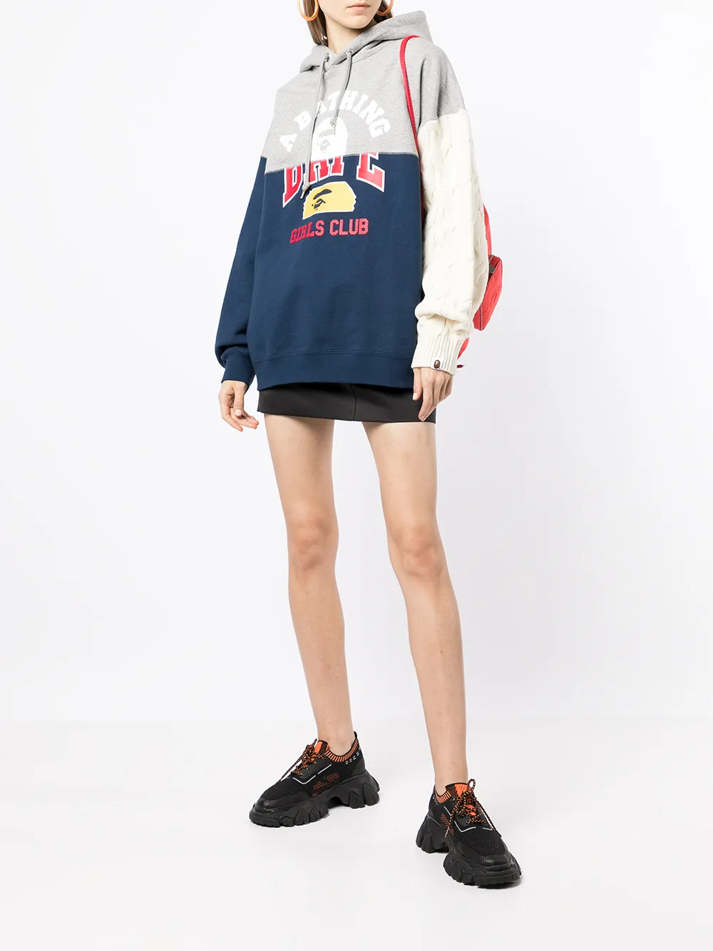 фото A bathing ape® худи в технике пэчворк с логотипом
