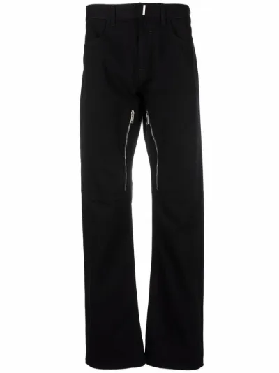 zip-detail straight-leg jeans 