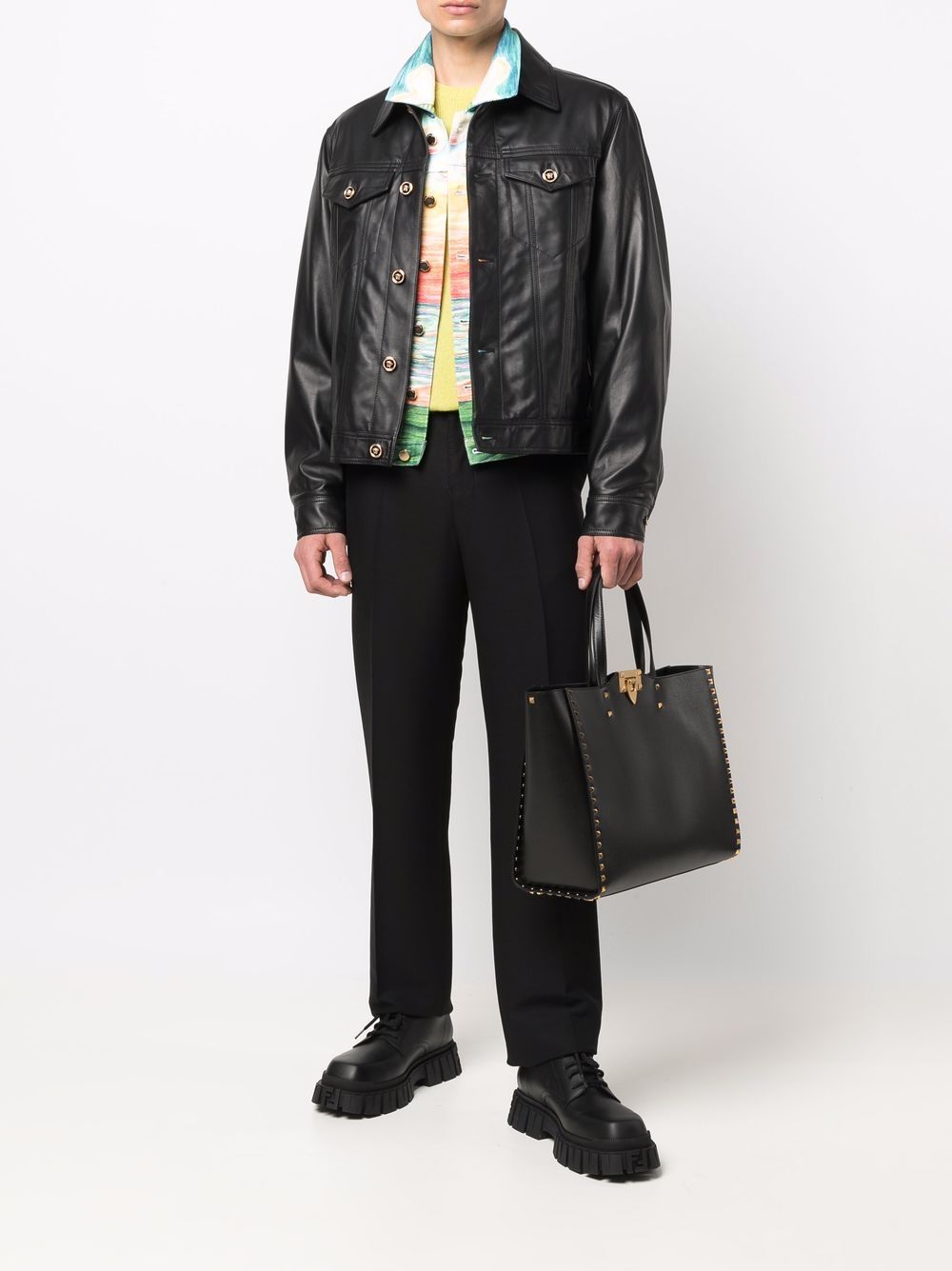 Versace button-up Leather Jacket - Farfetch