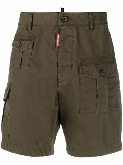 slim-fit cotton cargo shorts 