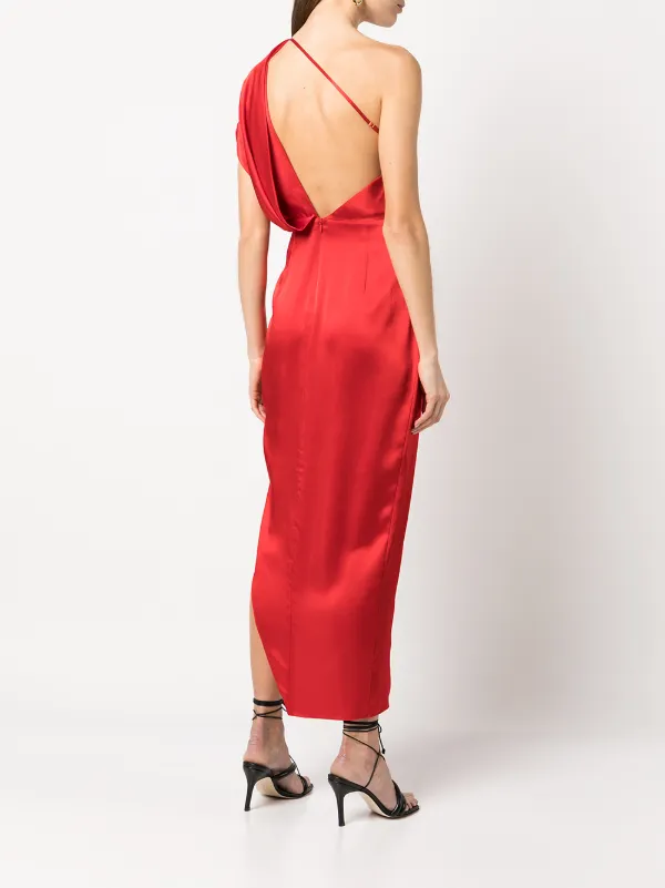 michelle mason red silk dress