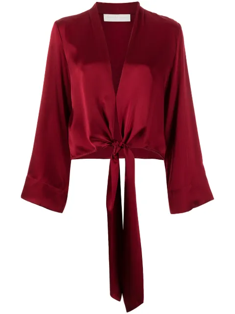 Michelle Mason long sleeved tie-waist blouse 