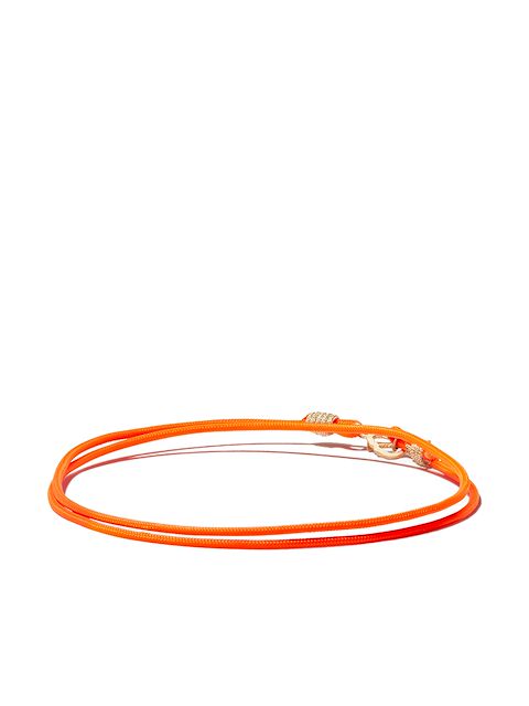 LUIS MORAIS LUIS 14K YG SKULL TOGLE NEON ORNG CORD D