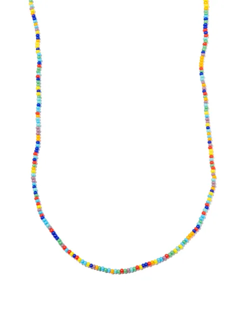 LUIS MORAIS 14kt yellow gold evil eye beaded necklace