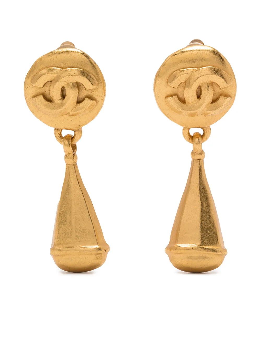 

Chanel Pre-Owned aretes con dije del logo CC 1996 - Dorado