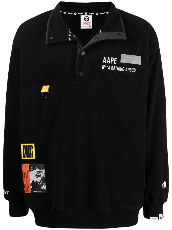 AAPE BY *A BATHING APE® Multiple Patches Fleece Sweatshirt - Farfetch