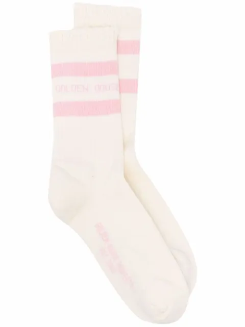 Golden Goose distressed-effect striped cotton socks