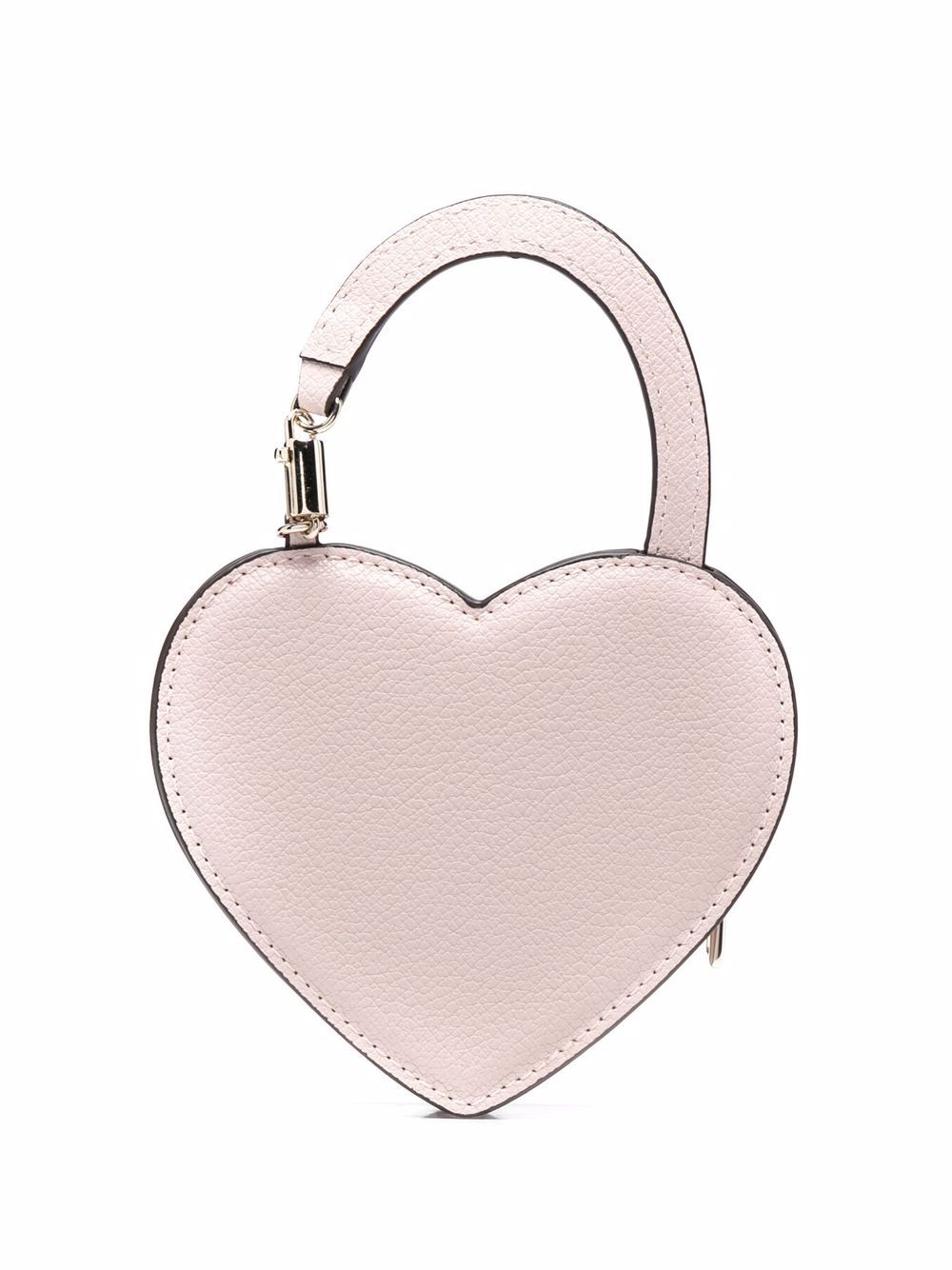 Furla Classic Case Heart Shaped Coin Purse Bag Charm Cognac Brown BX0306  NWT