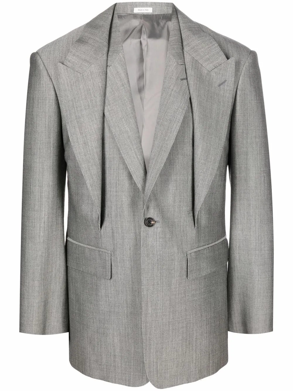 

Alexander McQueen single-breasted layered blazer - Grey