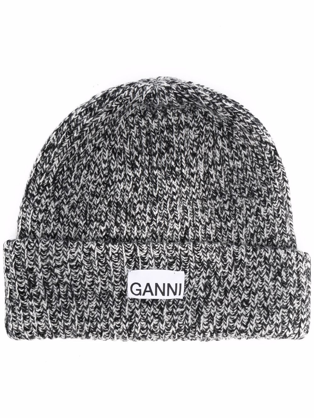 

GANNI gorro con parche del logo - Negro