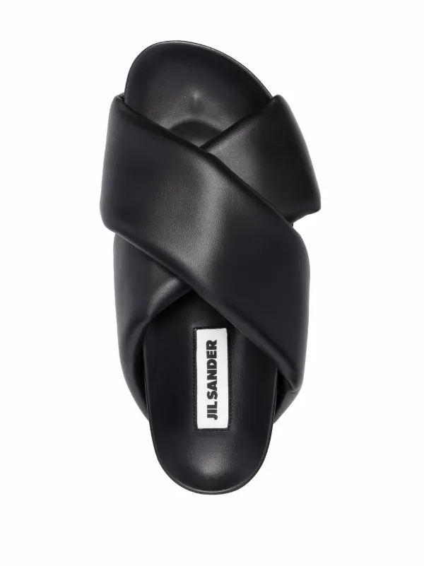 Jil Sander Cross Strap Sandals | Black | FARFETCH