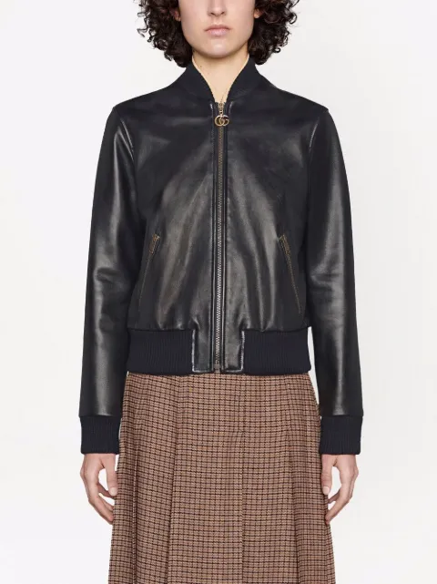gucci leather bomber jacket