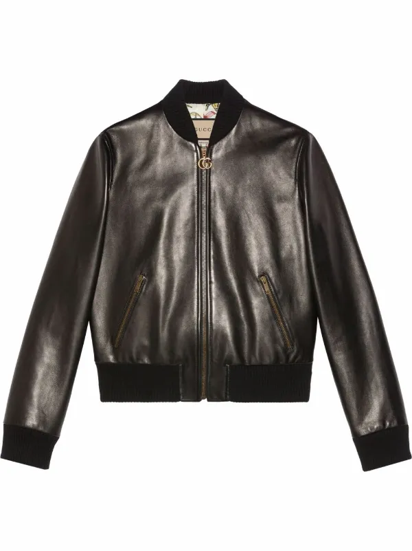 gucci leather bomber