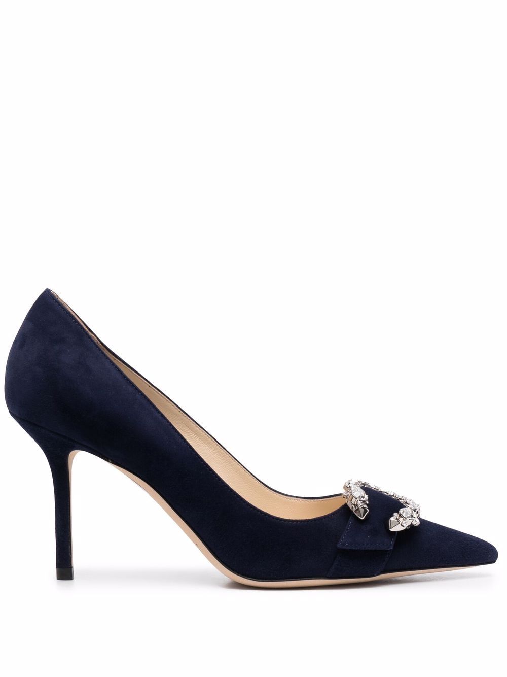 Jimmy Choo Saresa crystal-buckle 85mm Pumps - Farfetch