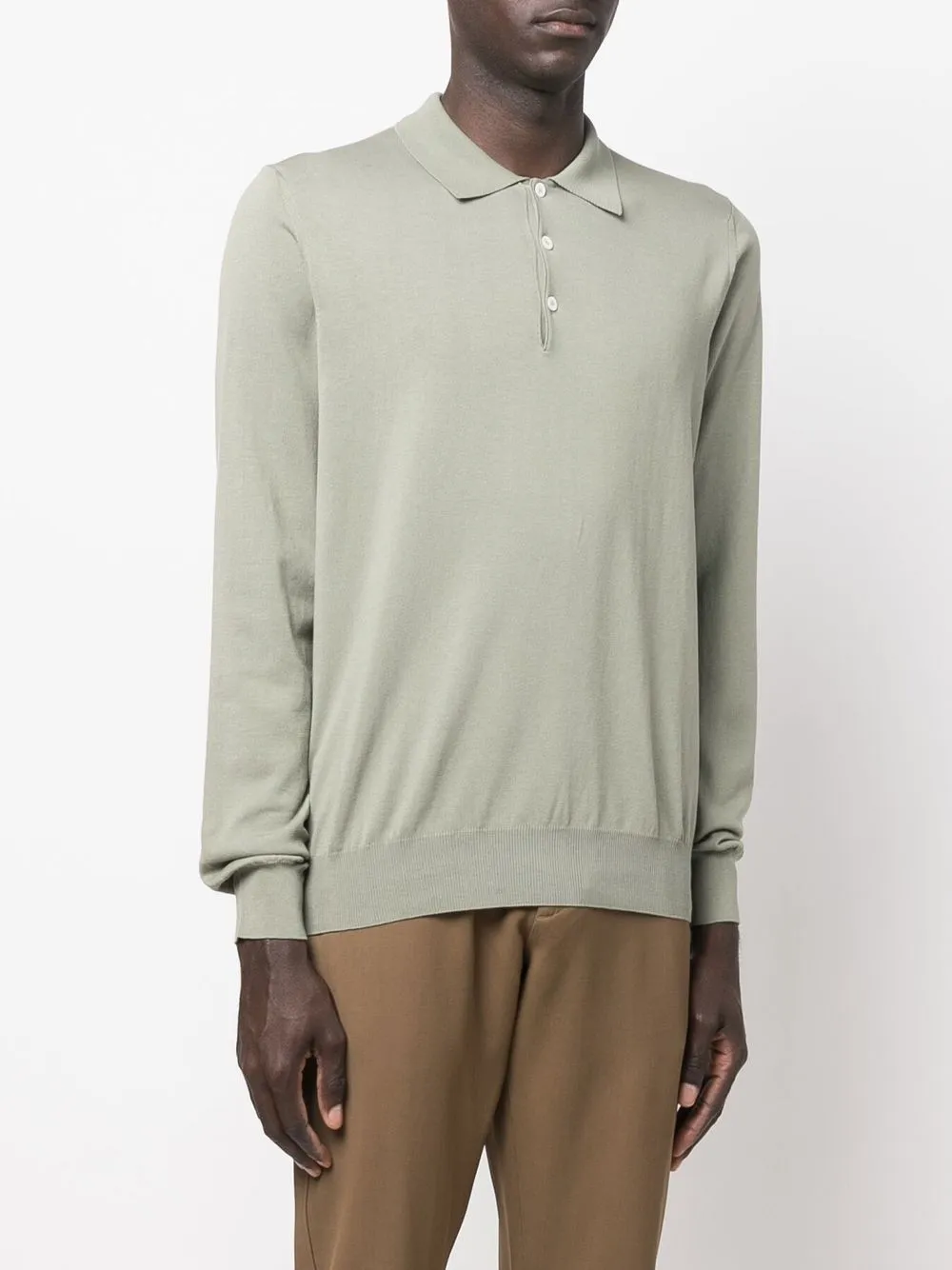 Canali Polotrui met lange mouwen Groen