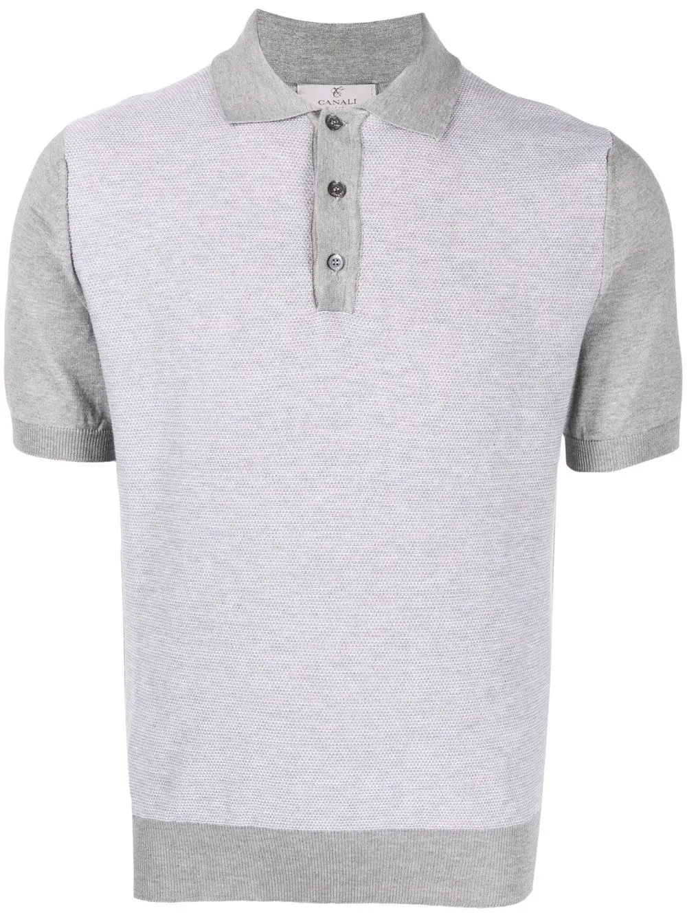 

Canali cotton woven polo shirt - Grey