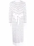 Fabiana Filippi long striped cotton cardigan - White