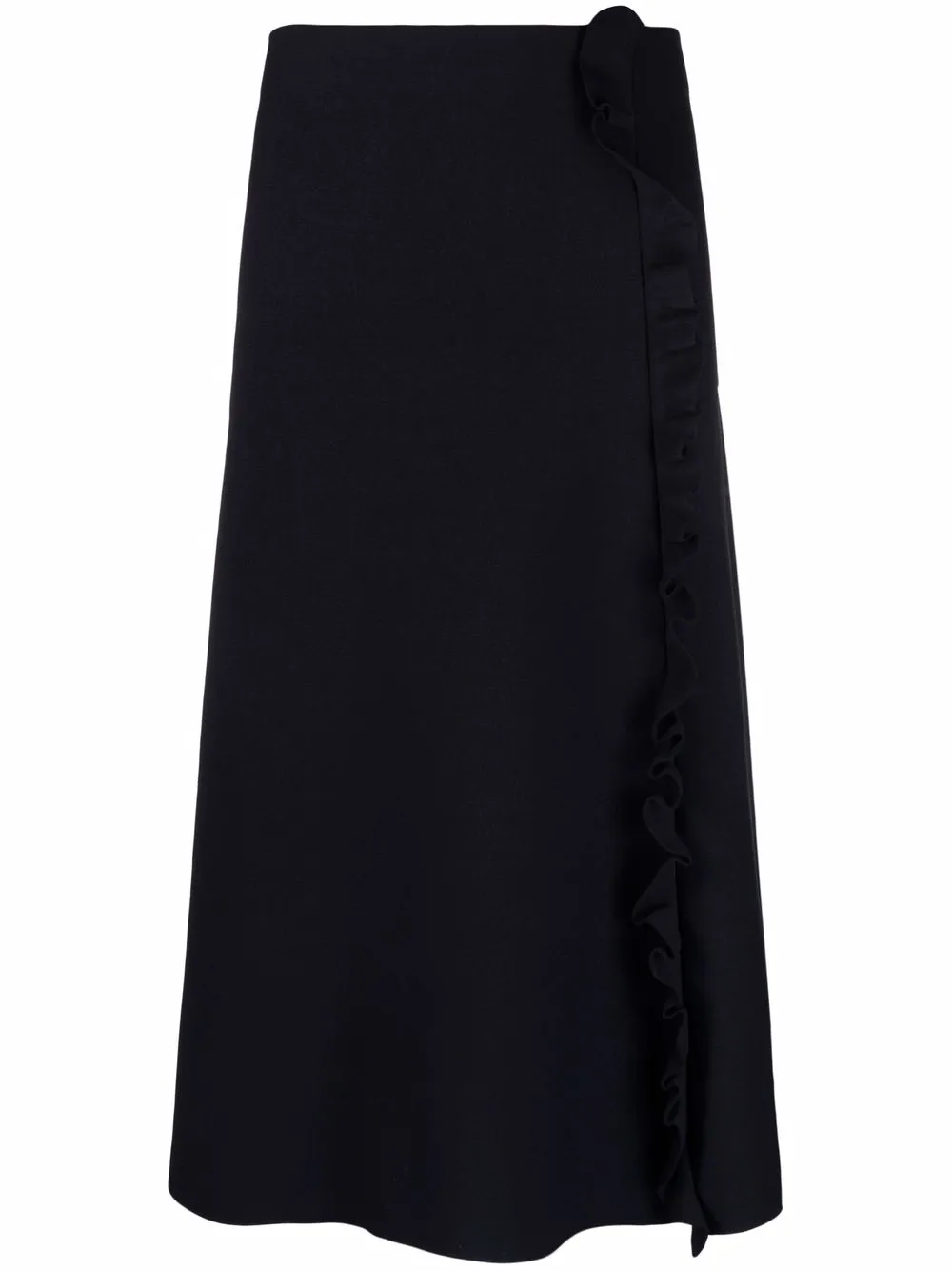 

Jil Sander falda midi con volantes - Negro