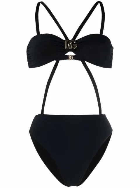 Dolce & Gabbana logo-plaque detail swimsuit