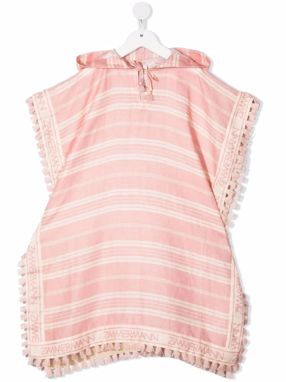 ZIMMERMANN KIDS пончо в полоску с капюшоном