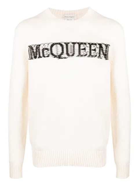 Alexander McQueen pull à logo en maille intarsia